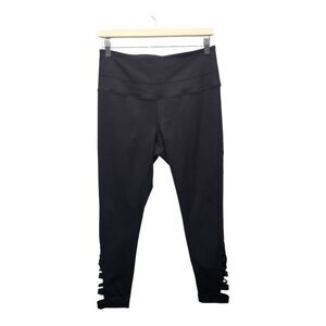 Zella Women's Black Ankle Ladder Cut Out Athletic Leggings LARGE